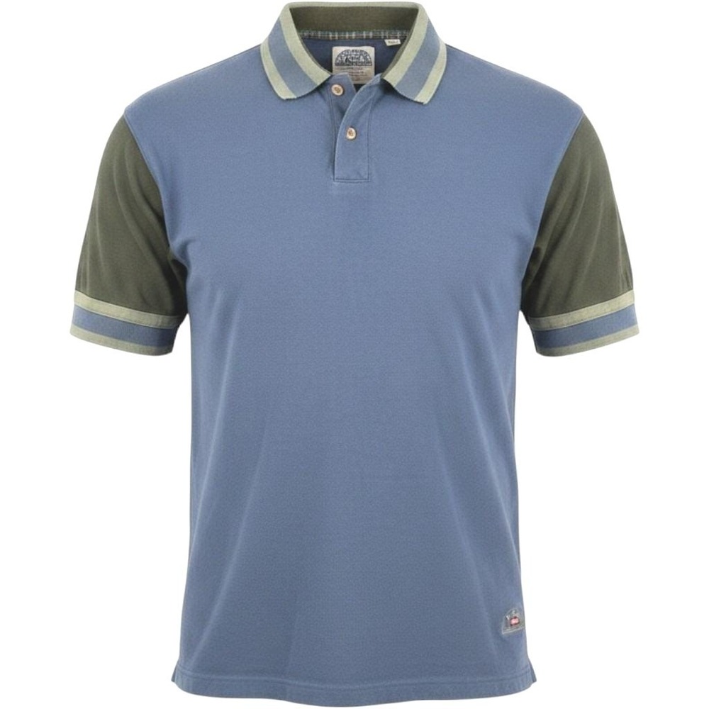 Pacific Coast Highway Polo Shirt Mens Large Blue Green Colorblock 90s Retro Surf